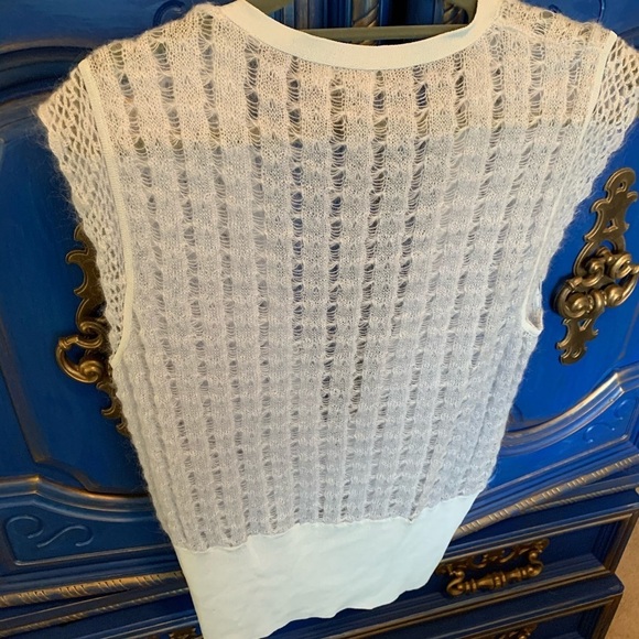 Ideology Baby Blue Knit Mohair Vest Size Large - Picture 2 of 2